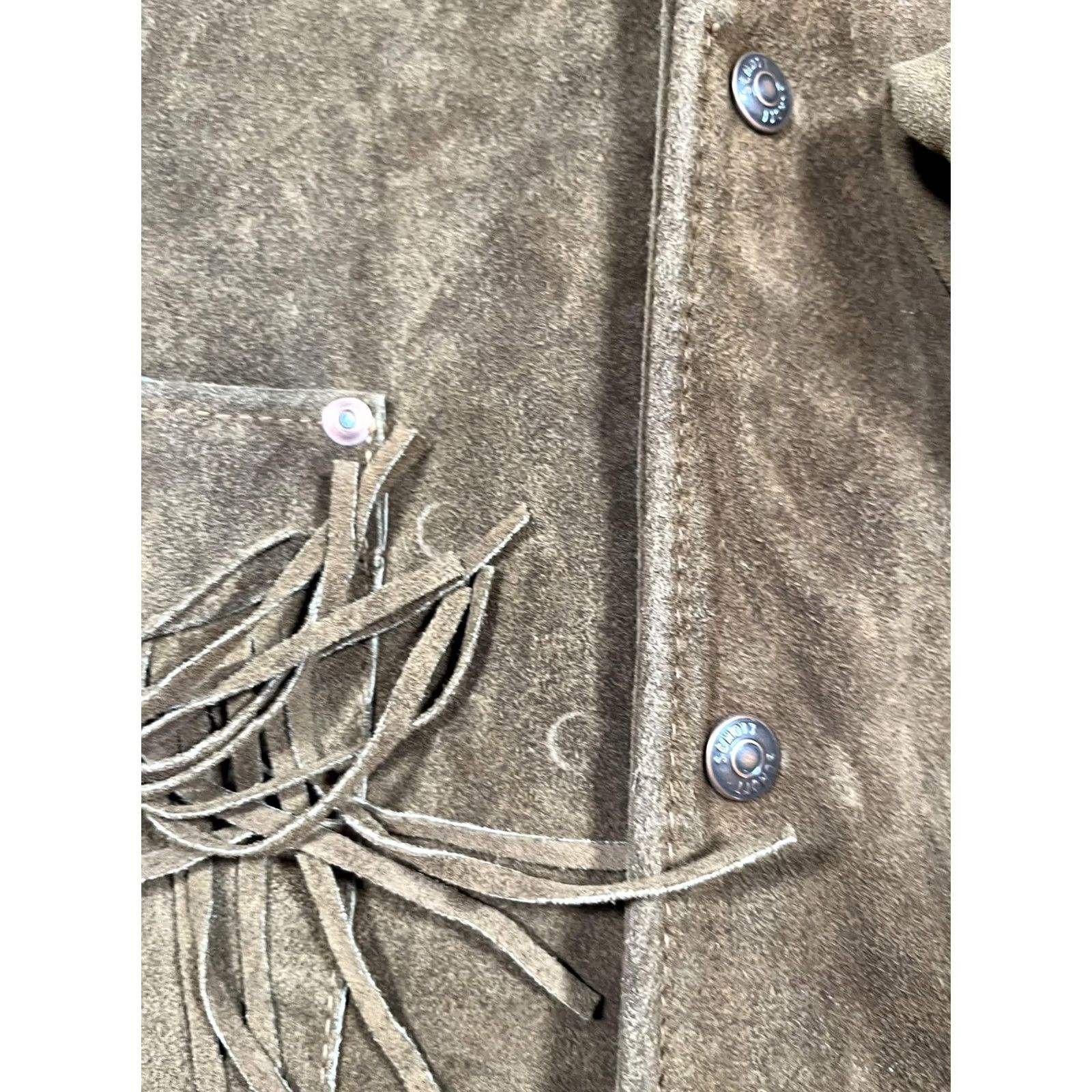 Schott VINTAGE Schott Rancher Coat Mens 36 Brown Suede Fringe Western Cowboy USA Coat Size US XXS / EU 40 - 7 Thumbnail