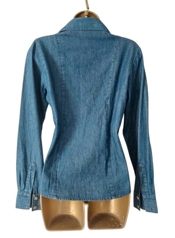 Vintage Canda vintage denim shirt ruffle 10 Size M / US 6-8 / IT 42-44 - 3 Thumbnail