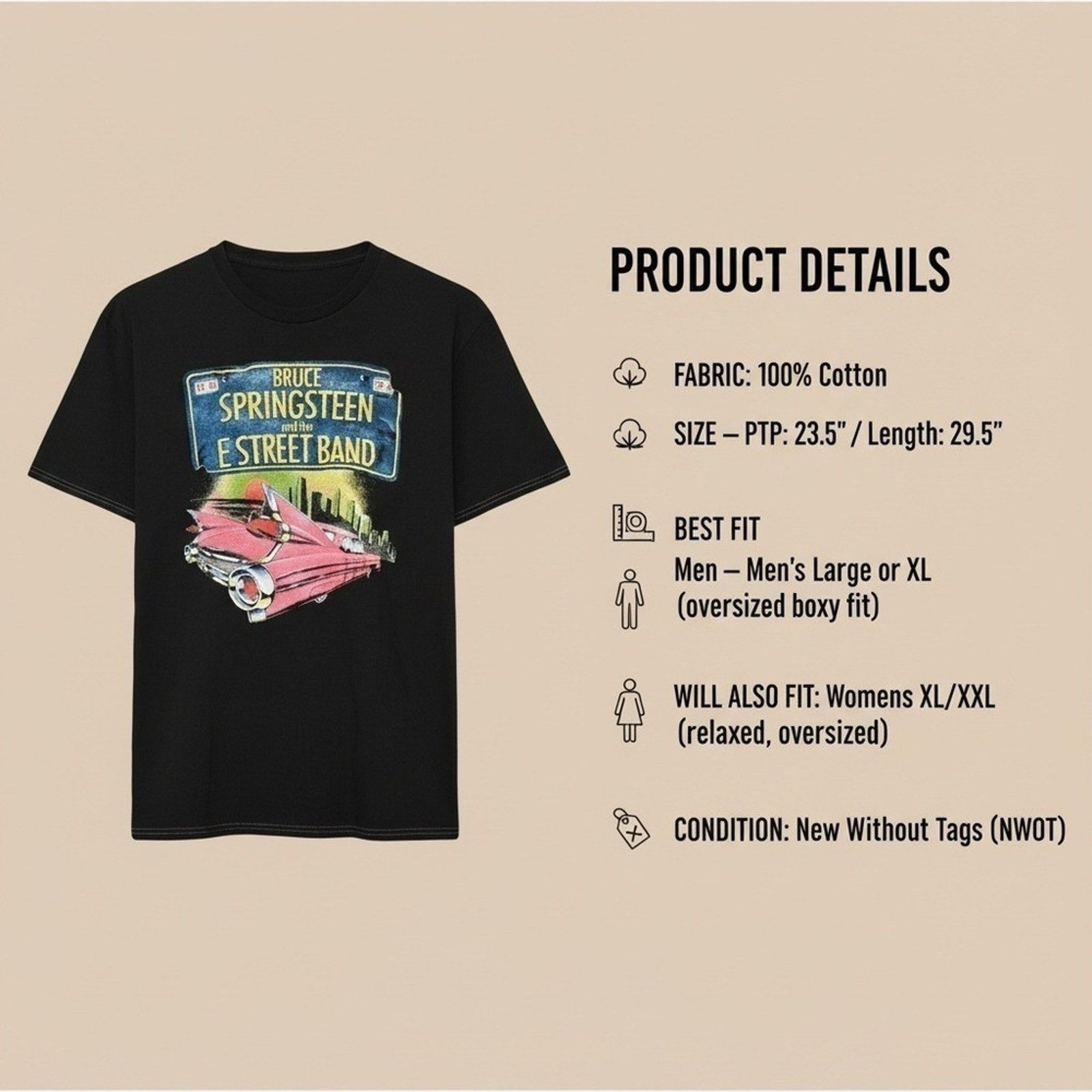 Other Bruce Springsteen Born in the USA '84 Tour Tee S/M NWOT Size US S / EU 44-46 / 1 - 8 Thumbnail