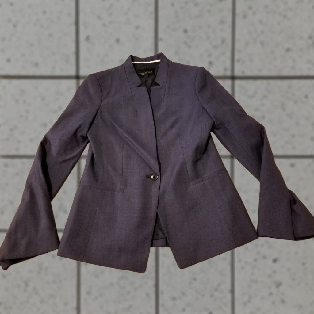 Banana Republic Banana Republic Womens Blazer Jacket 0 Navy Blue Wool Size XS / US 0-2 / IT 36-38 - 1 Thumbnail