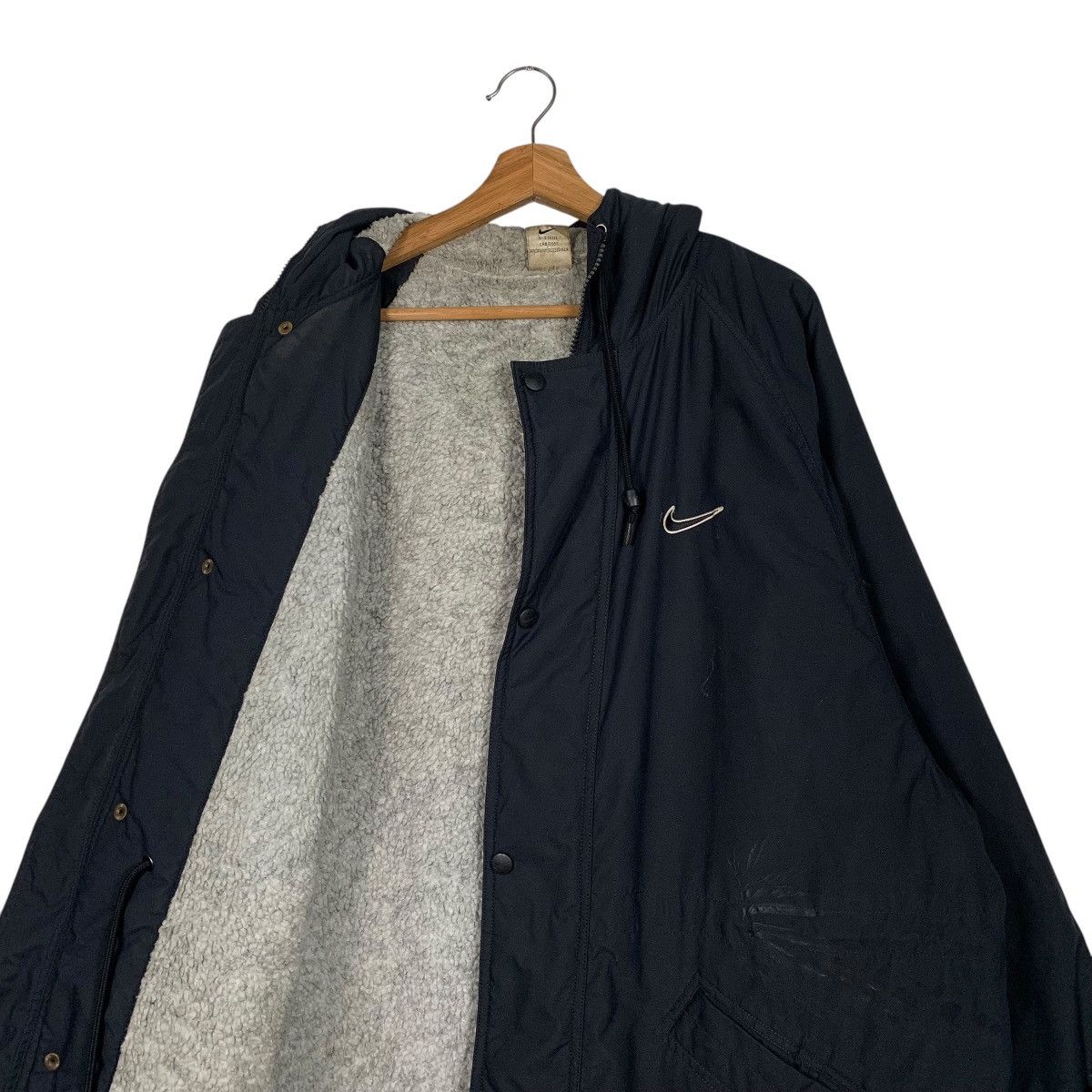 Nike Vintage Nike Swoosh Hooded Long Jacket Size US L / EU 52-54 / 3 - 11 Thumbnail
