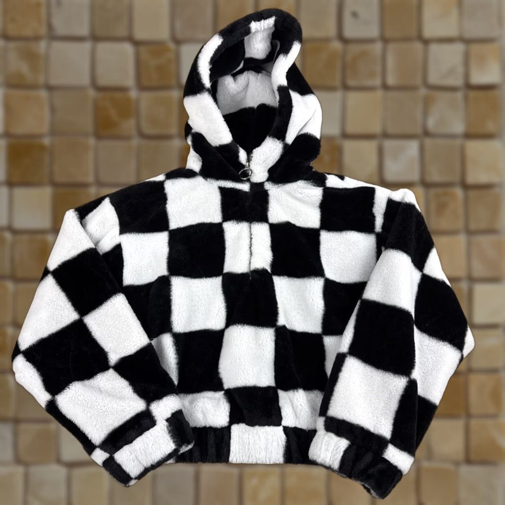 Forever 21 FOREVER 21 Coat Hoodie Faux Fur Lined Zip Pocket Mid-Length Winter White L Size L / US 10 / IT 46 - 1 Thumbnail