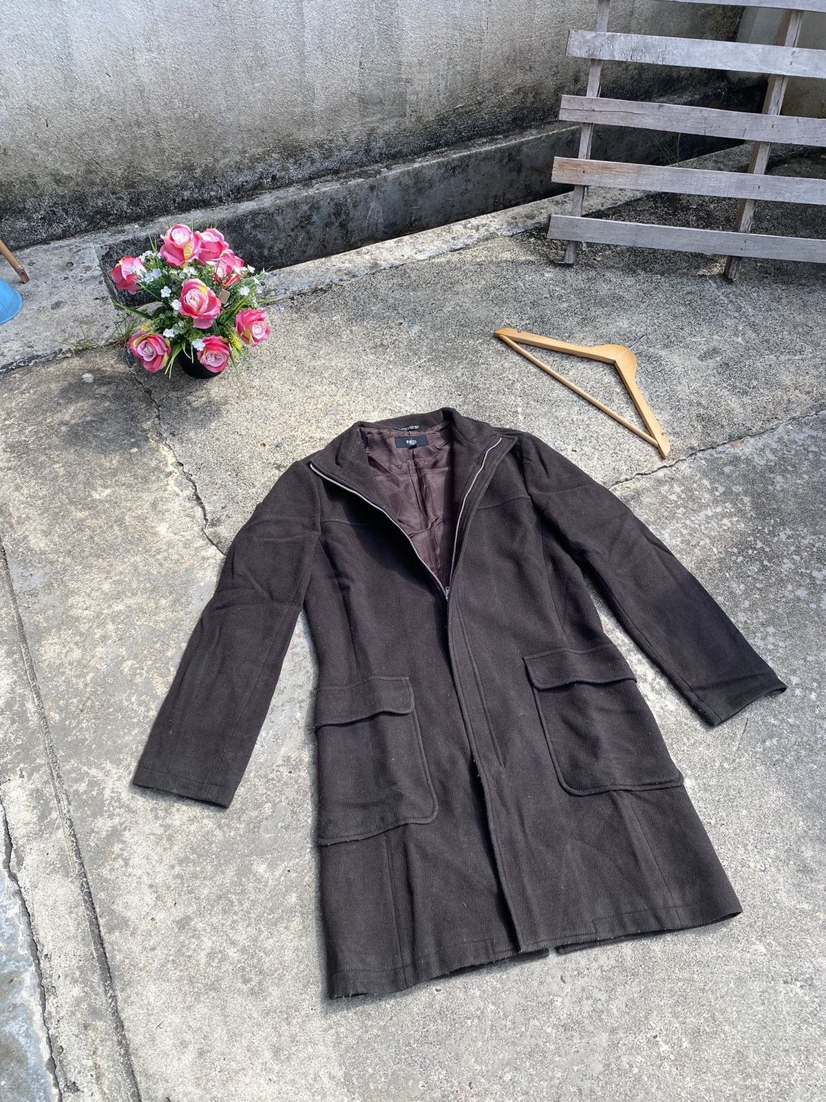 Japanese Brand × Vintage Vintage Ined Wool Coat Long Jacket Size ONE SIZE - 1 Thumbnail