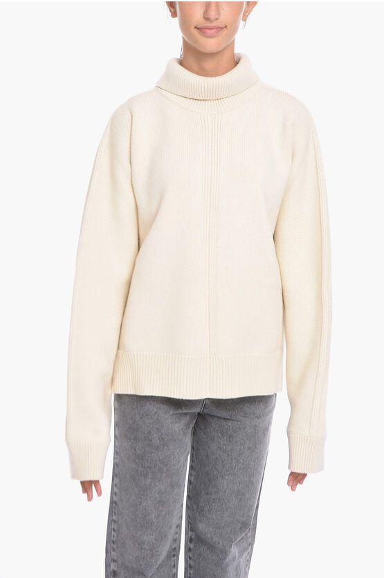 Jil Sander roll-neck cashmere jumper - White