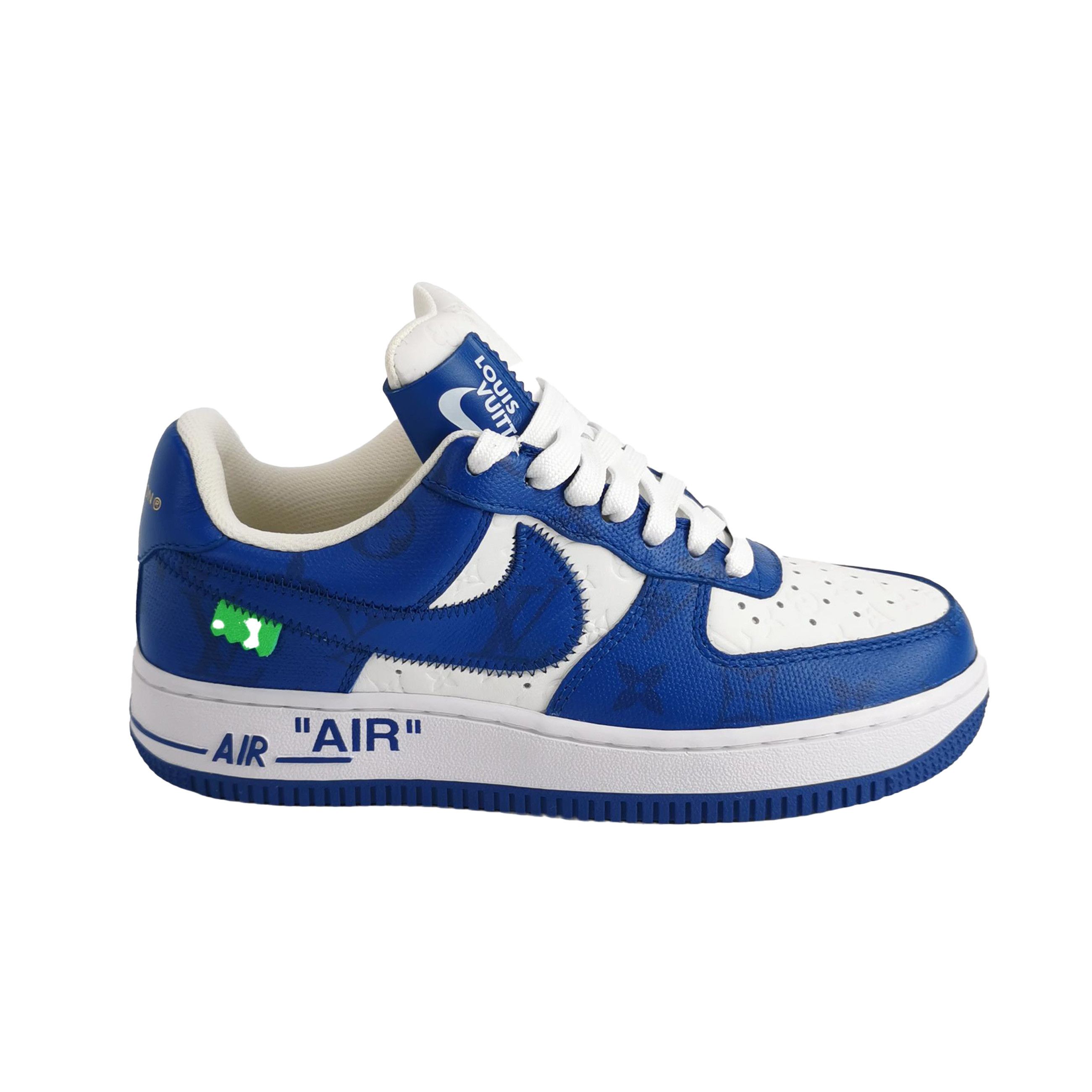 Louis Vuitton Louis Vuitton x Nike Blue Monogram AF1 Sneakers 35.5 Size US 5.5 / IT 35.5 - 1 Thumbnail