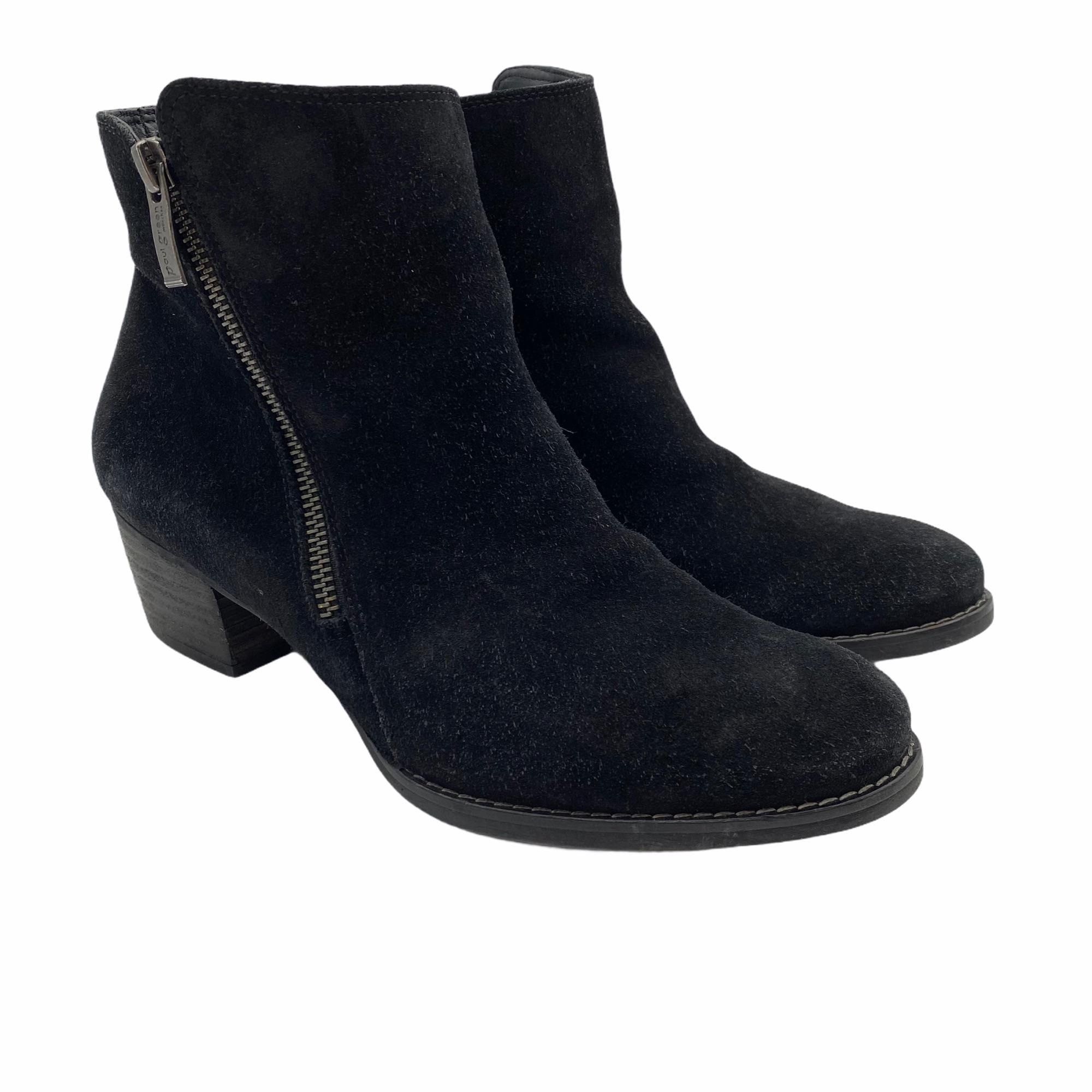 Other Paul Green Allison Black suede Leather Asymmetrical zip ankl Size US 7 / IT 37 - 3 Thumbnail