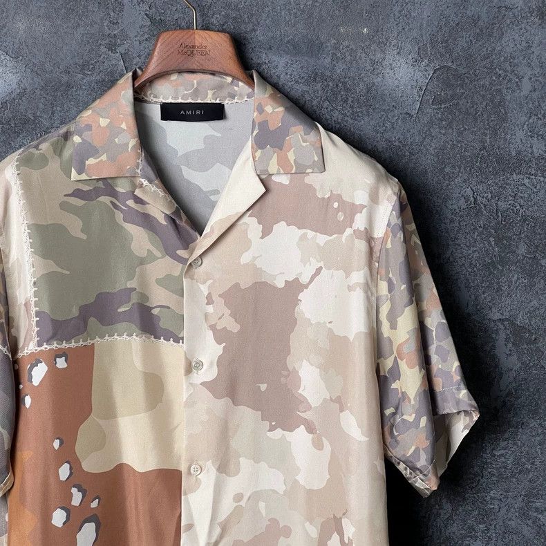 Amiri Amiri Camo Mulberry Silk Short Sleeve Shirt Size US M / EU 48-50 / 2 - 3 Thumbnail