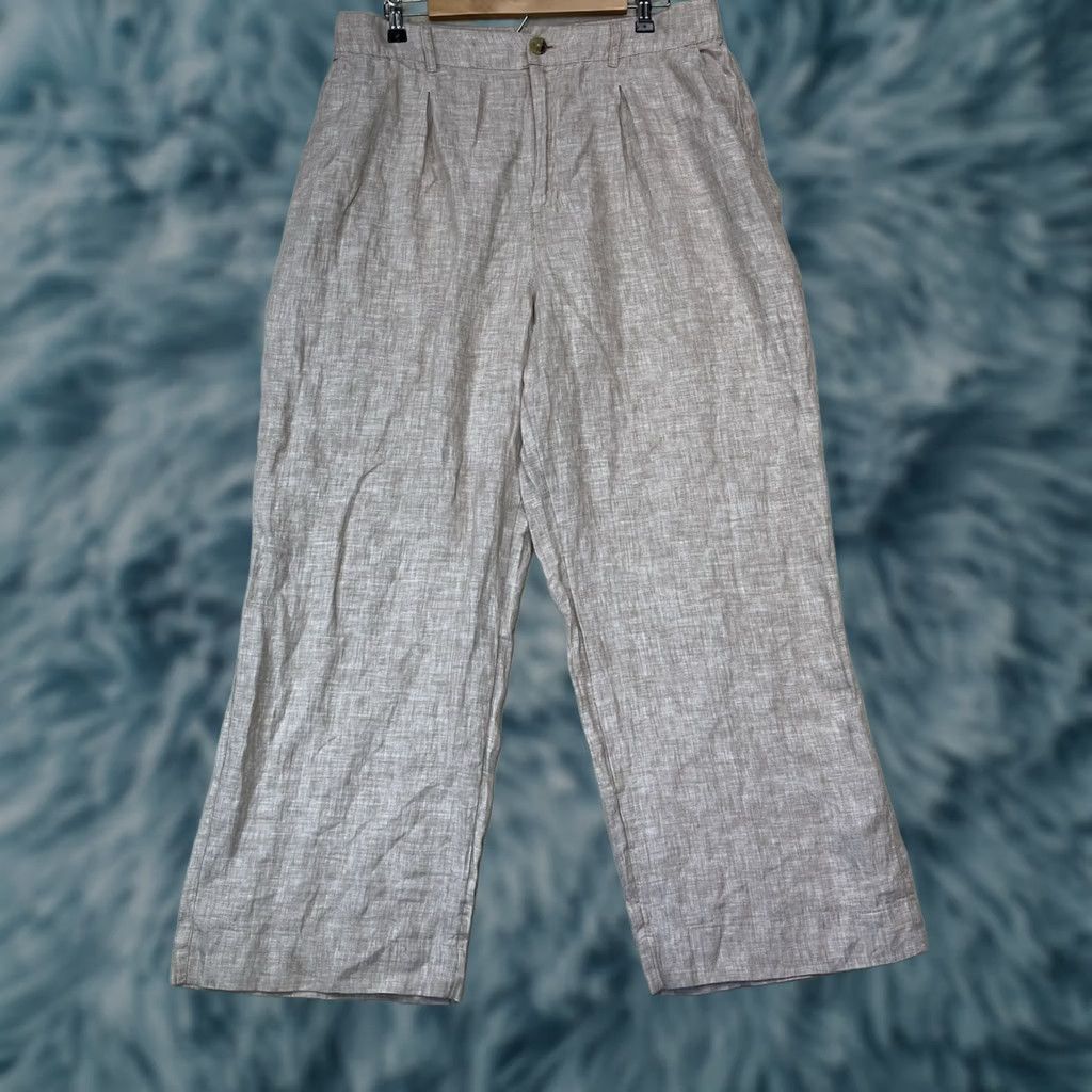 Joie Joie Women’s Linen Pants Beige Wide-Leg Pull On Size XL Linen Pants Woman Wide Leg Casual/Travel Size 40" / US 18 - 1 Thumbnail