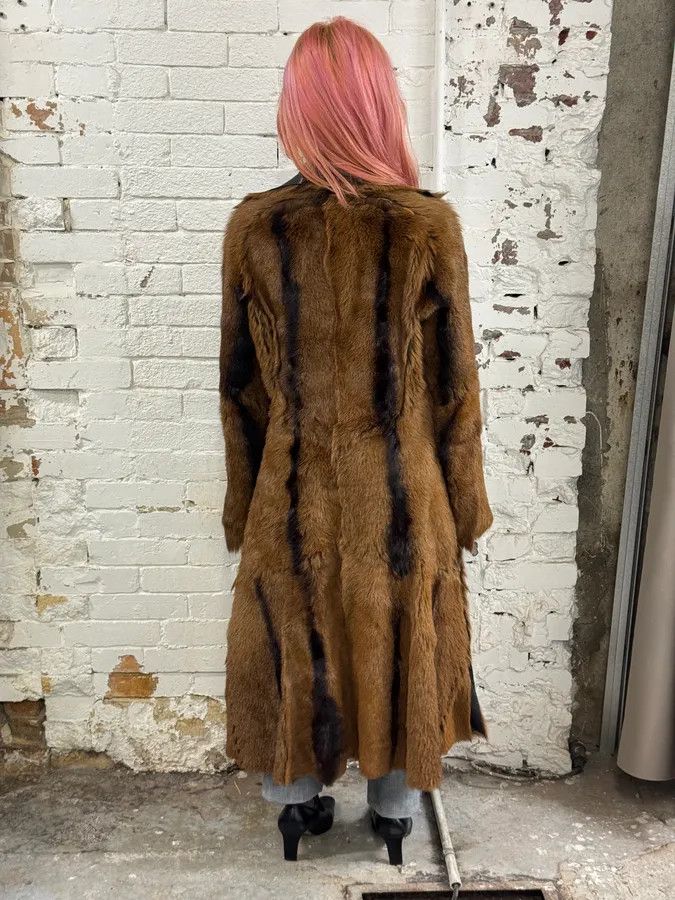 Roberto Cavalli 2000s Roberto Cavalli Royal Reversible Long Fur Brown Coat Size S / US 4 / IT 40 - 4 Thumbnail