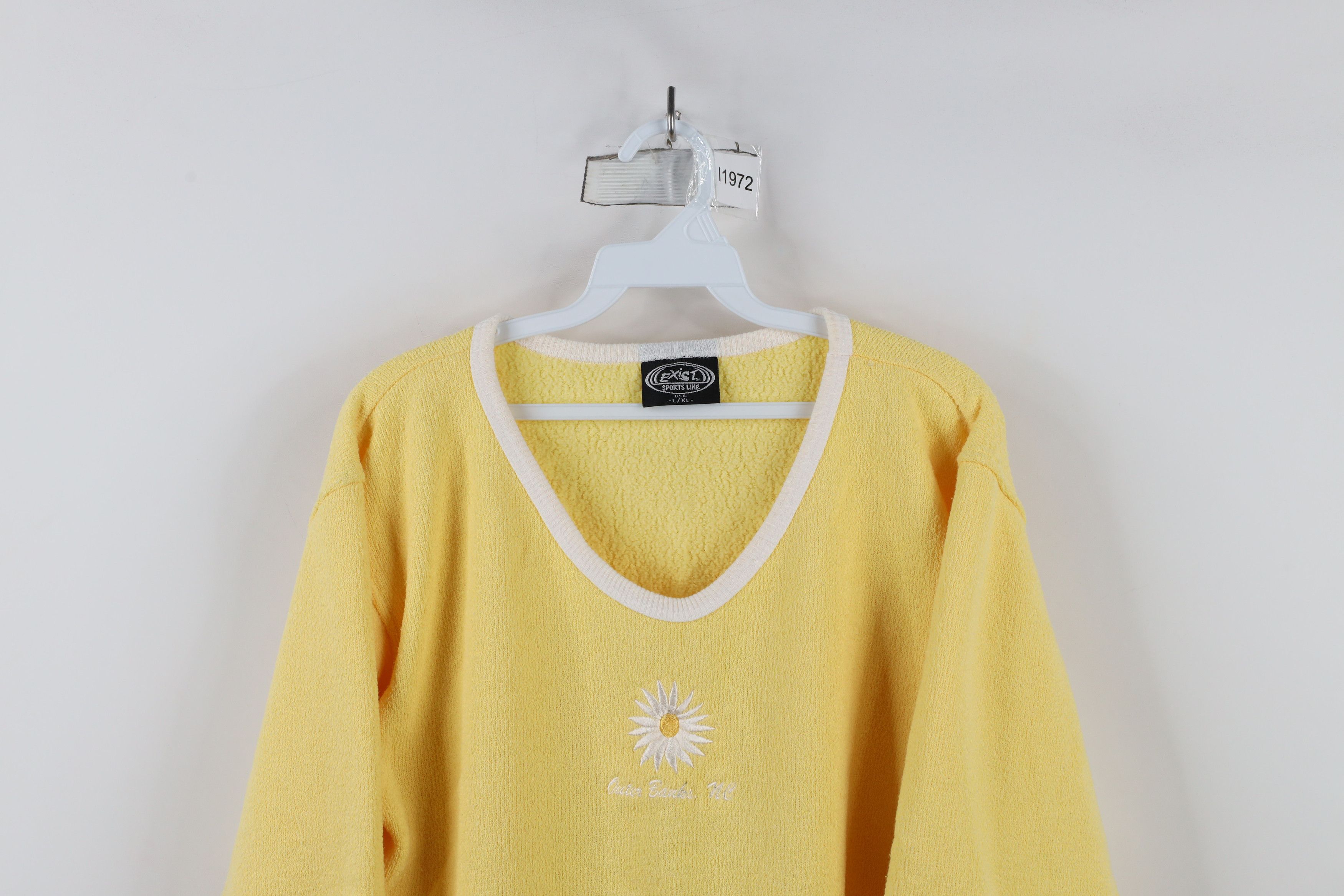 Vintage Vintage 90s Streetwear Terry Cloth V-Neck Sweatshirt USA Size L / US 10 / IT 46 - 2 Thumbnail