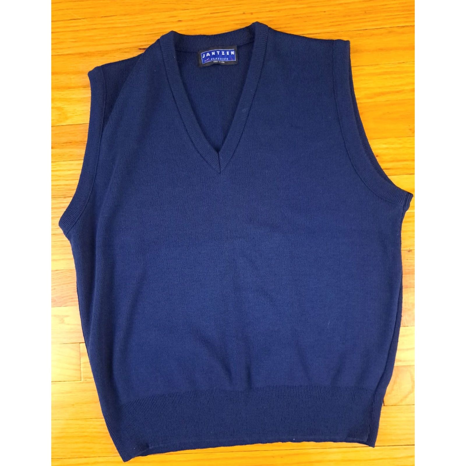 Jantzen Jantzen Knit Large Vest Navy USA Made V-Neck Size US L / EU 52-54 / 3 - 2 Thumbnail