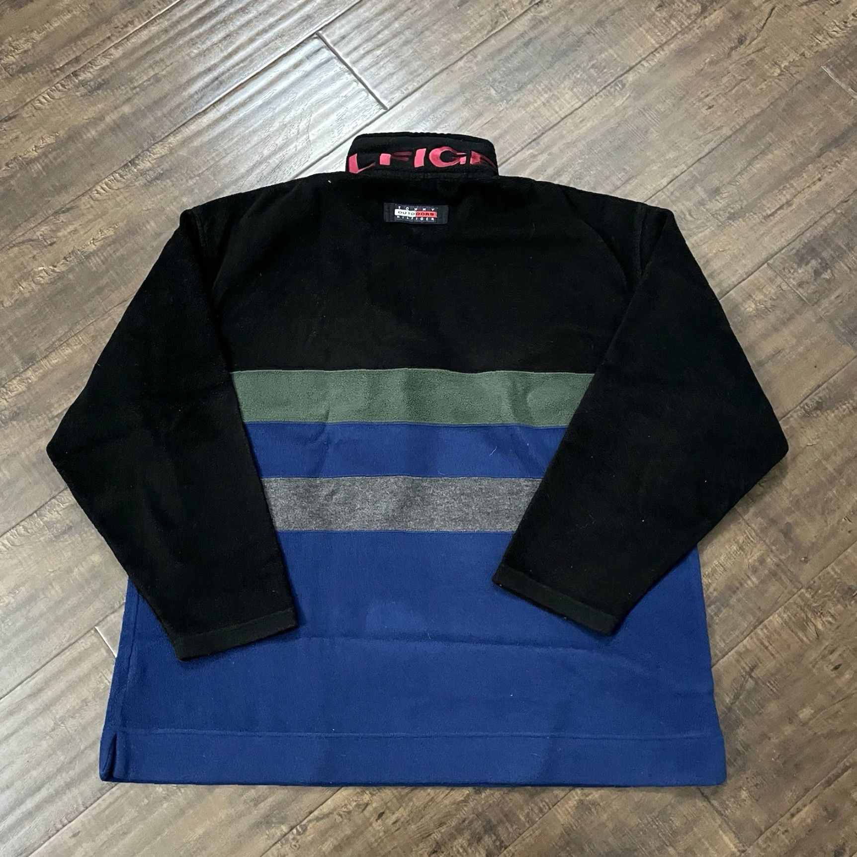 Tommy Hilfiger VTG Tommy Hilfiger Outdoors Big Flag Fleece Quarter Zip Jacket 90s Mens XL Size US XL / EU 56 / 4 - 5 Thumbnail