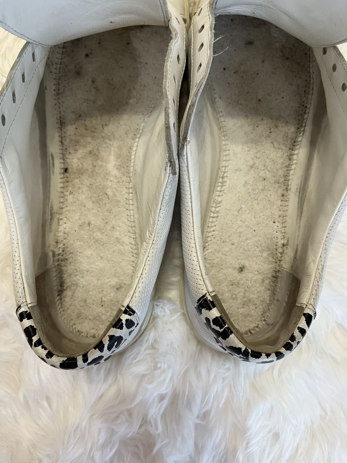 Saint Laurent Paris Saint Laurent Paris White Leather with Leopard Details Size US 10 / IT 40 - 10 Thumbnail