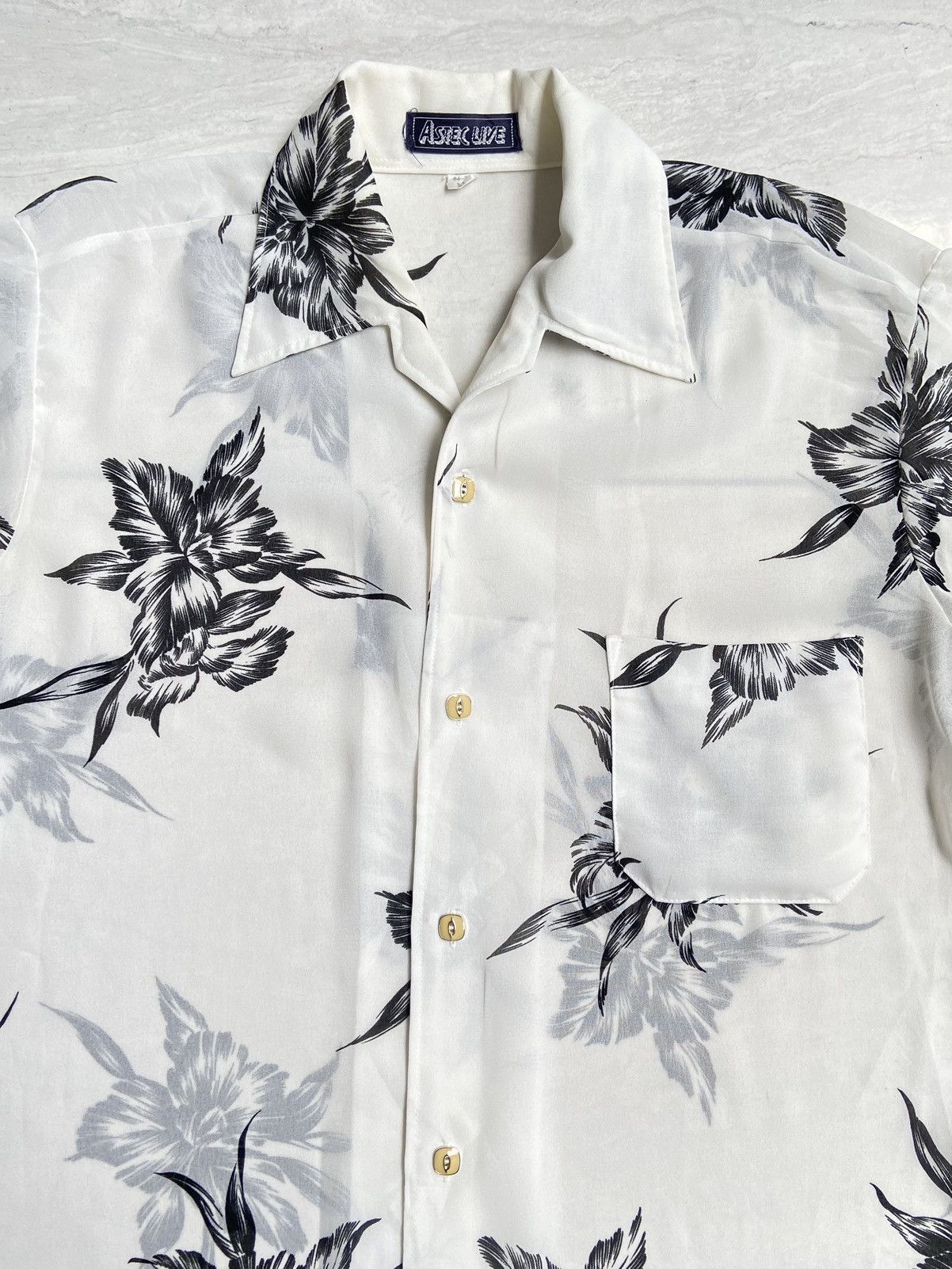 Designer × Japanese Brand ASTEC LIVE White Flower Motive Shirt Size US S / EU 44-46 / 1 - 8 Thumbnail