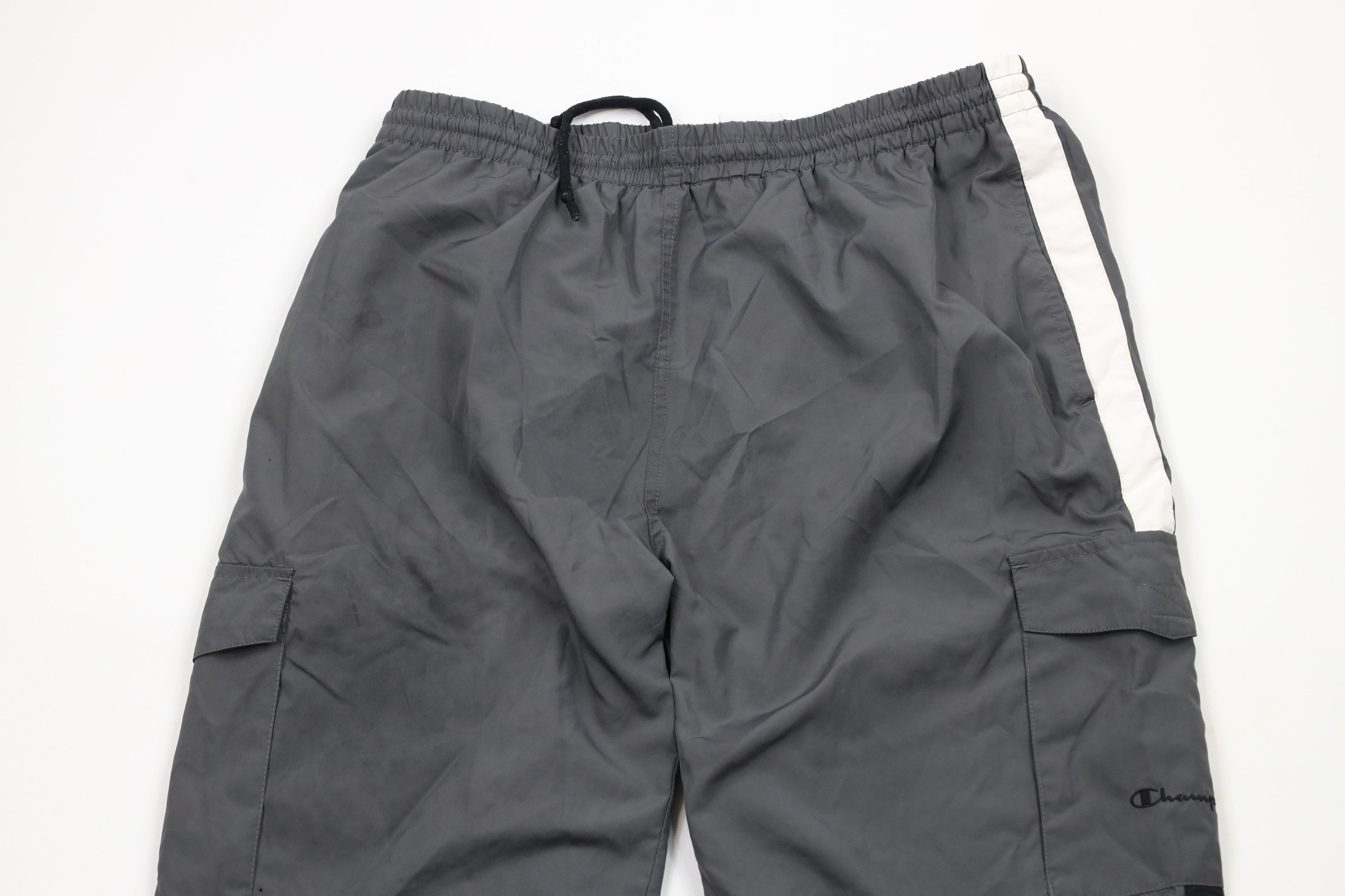 Champion × Vintage Vintage 90s Champion Spell Out Lined Wide Leg Cargo Pants Size US 36 / EU 52 - 2 Thumbnail