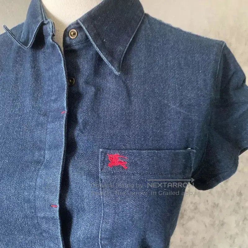 Burberry Burberry Blue Cotton Blend Short Sleeve Shirt. Size S / US 4 / IT 40 - 2 Thumbnail