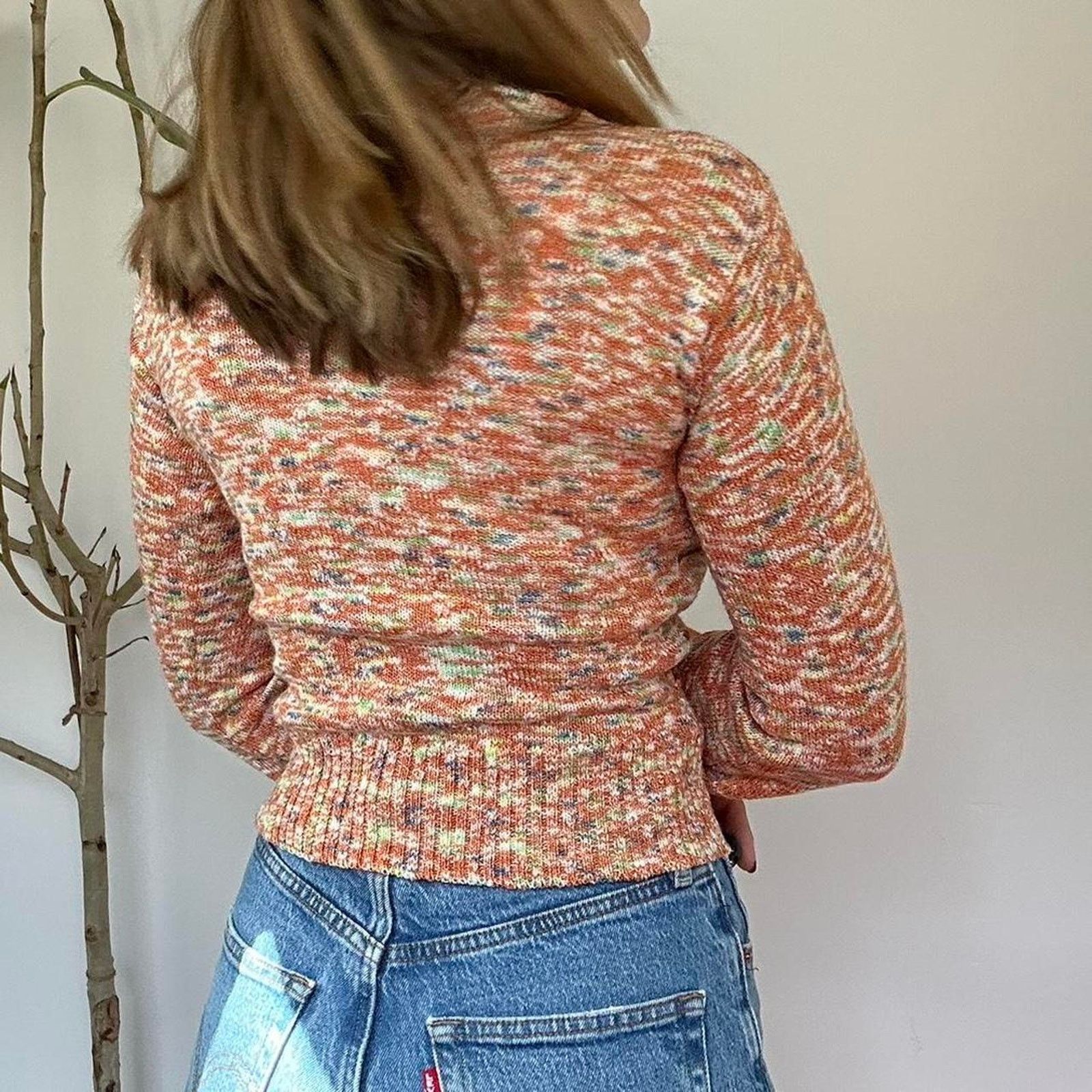 Other Vintage Orange Tulip Sweater (XS) Size XS / US 0-2 / IT 36-38 - 4 Thumbnail