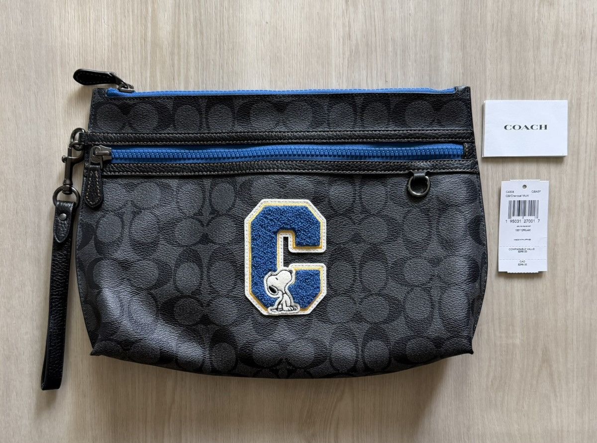 Coach Coach X Peanuts Carryall Pouch Signature Canvas Snoopy Blue Size ONE SIZE - 7 Thumbnail