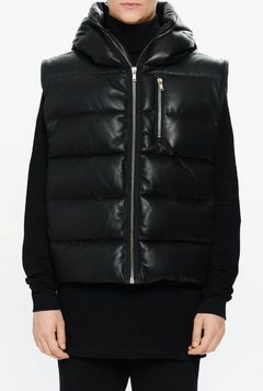 Rick Owens Long Hooded Down Puffer Vest - ShopStyle