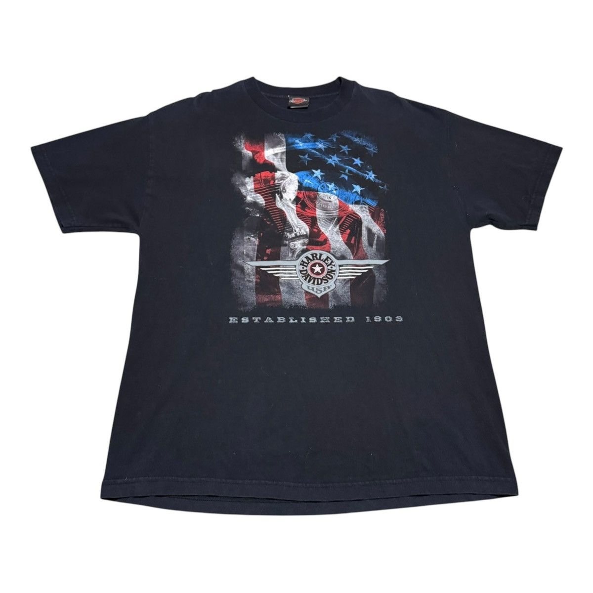 Harley Davidson Harley Davidson American Flag Motorcycle Shirt Adult XL Size US XL / EU 56 / 4 - 1 Thumbnail