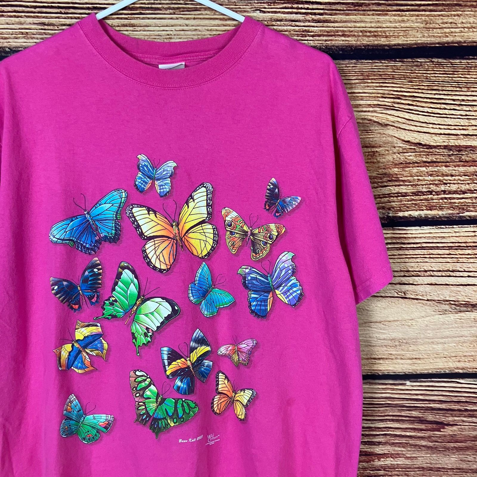 Anvil × Vintage Vintage 2003 Butterflies Double Sided Nature T-shirt Size US L / EU 52-54 / 3 - 6 Thumbnail