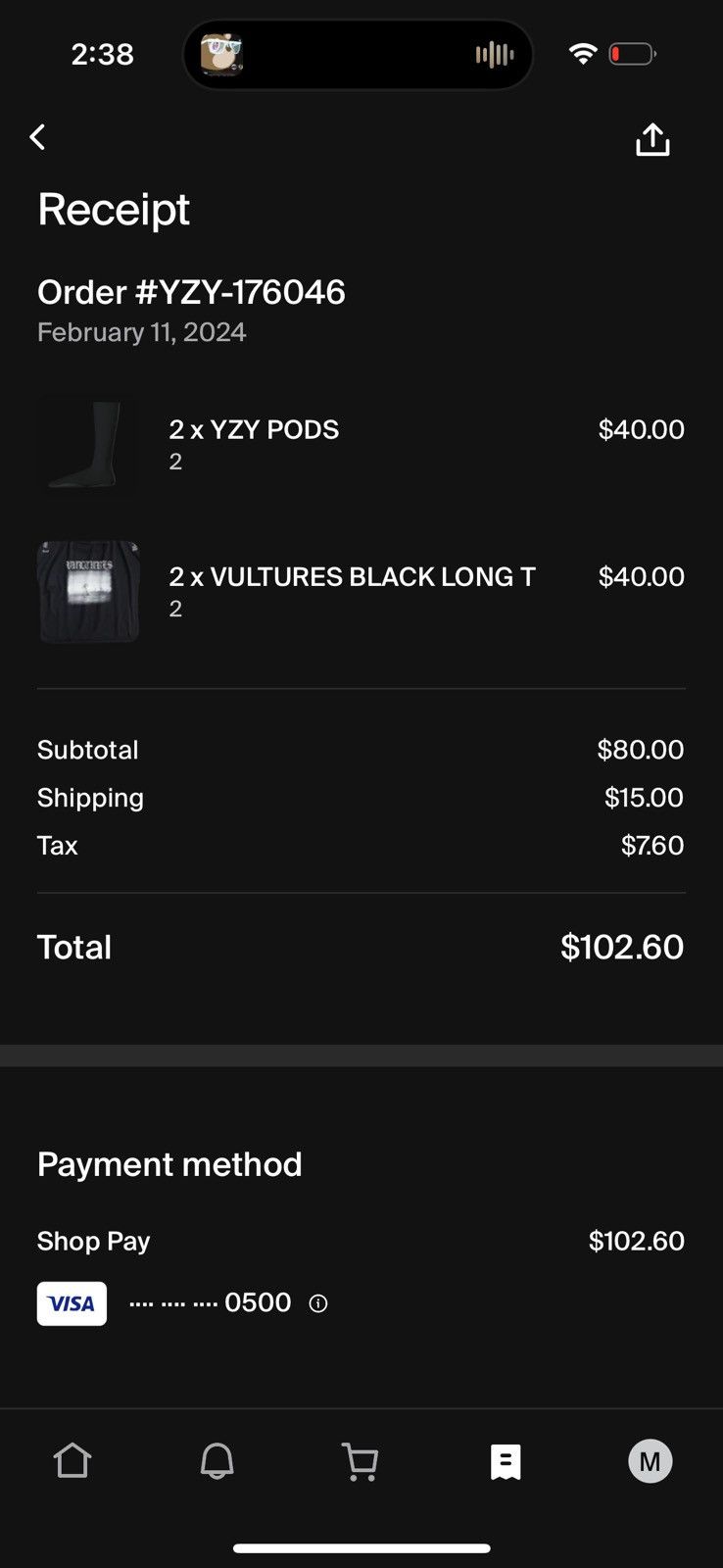 Yeezy Yzy Kanye Vultures Black Long Sleeve Tee Size US M / EU 48-50 / 2 - 3 Thumbnail