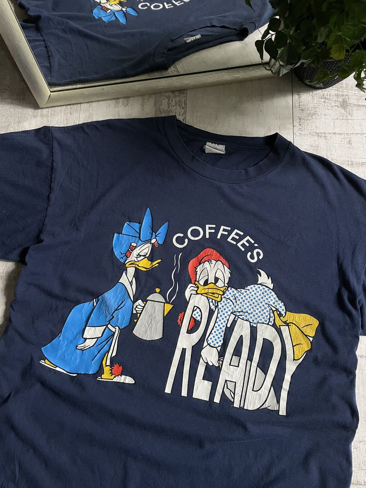 Disney × Vintage Vintage Disney Donald Duck 90’s T-Shirt Coffees Ready RARE Size US L / EU 52-54 / 3 - 3 Thumbnail