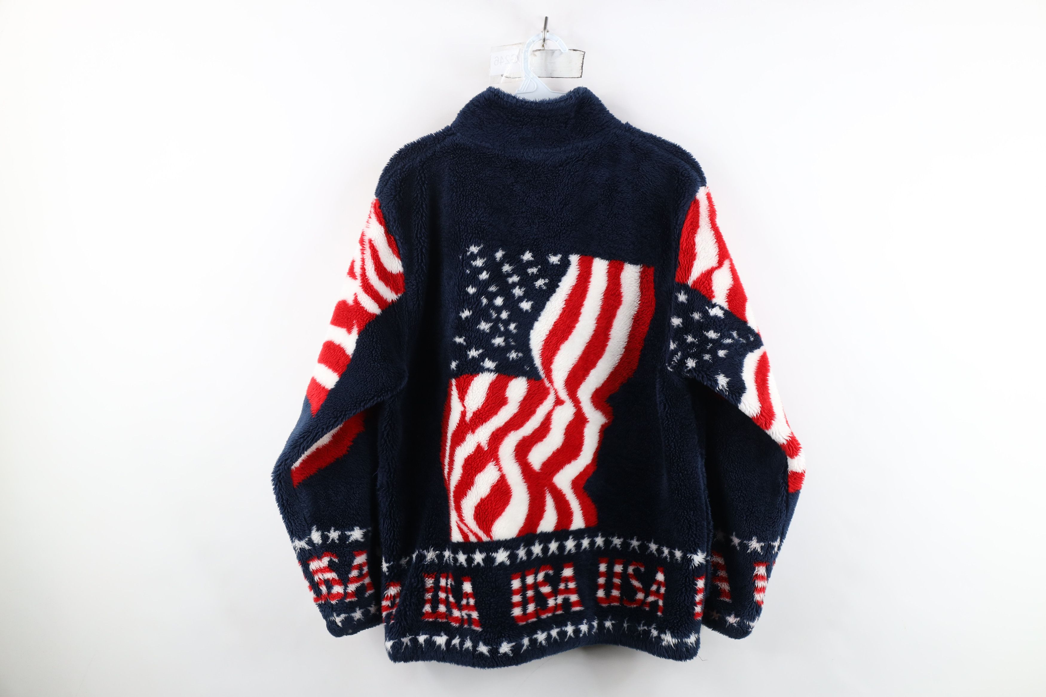 Vintage Vintage 90s Streetwear Flag All Over Print Fleece Jacket USA Size US M / EU 48-50 / 2 - 14 Thumbnail