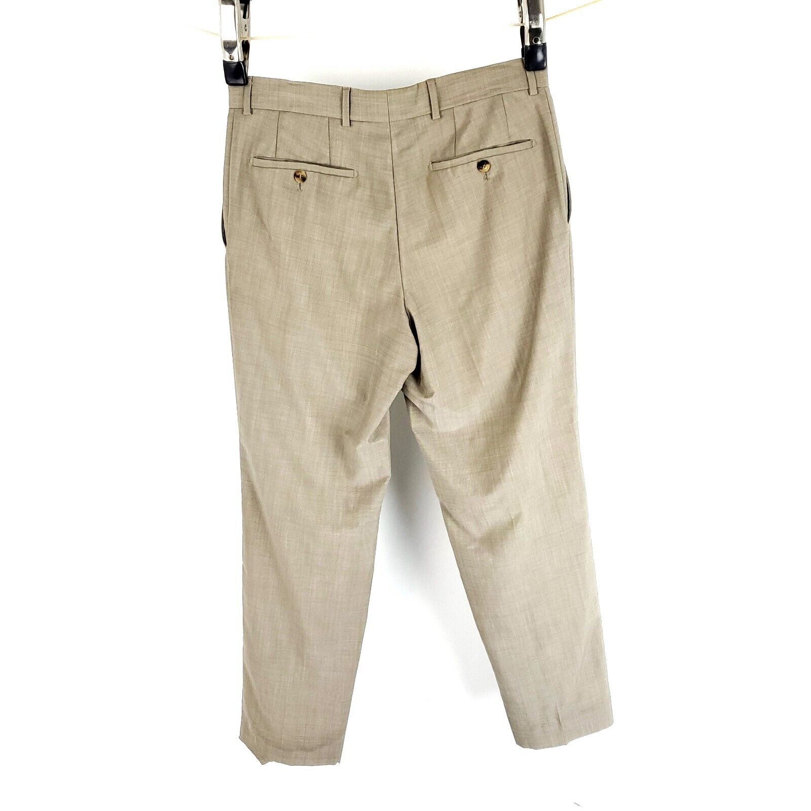Hugo Boss Hugo Boss James Brown Wool Mohair Pants Tan Flat Front Mid R Size 34R - 7 Thumbnail
