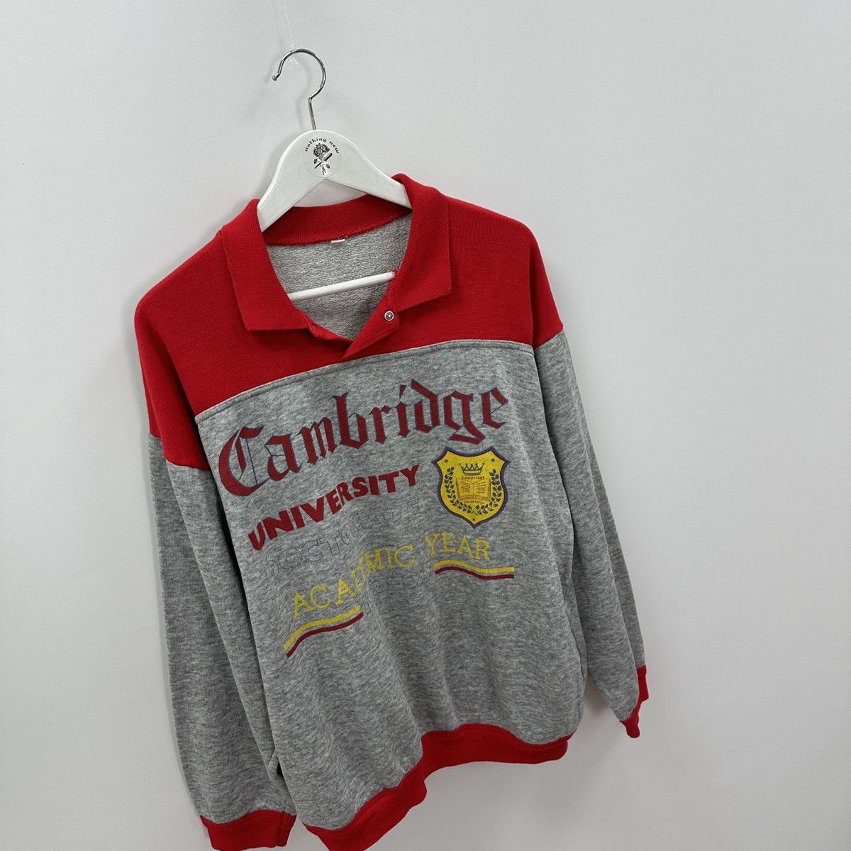 Vintage Vintage 80s Cambridge University Academic year sweatshirt og Size US L / EU 52-54 / 3 - 3 Thumbnail
