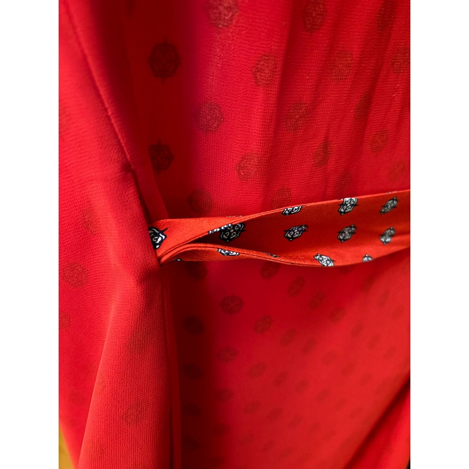 L'AGENCE L'Agence Silk Wrap Dress Red Navy Pattern Small Size S / US 4 / IT 40 - 10 Thumbnail