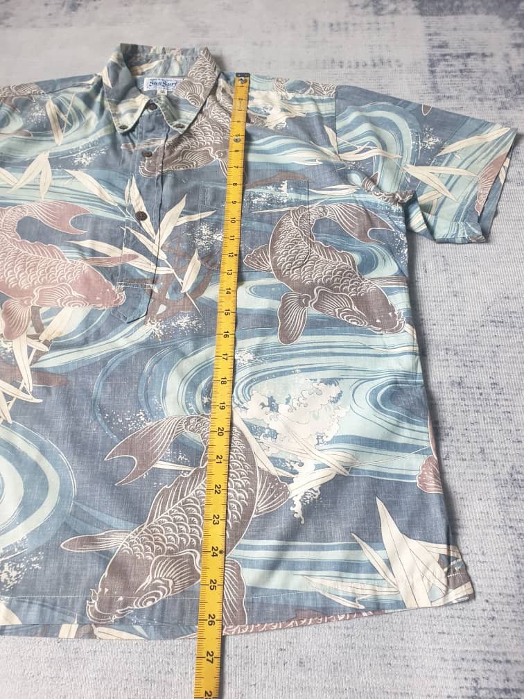 Sugar Cane 💥Sun surf fish koi yakuza Japanese pullover Hawaiian shirt Size US M / EU 48-50 / 2 - 12 Thumbnail