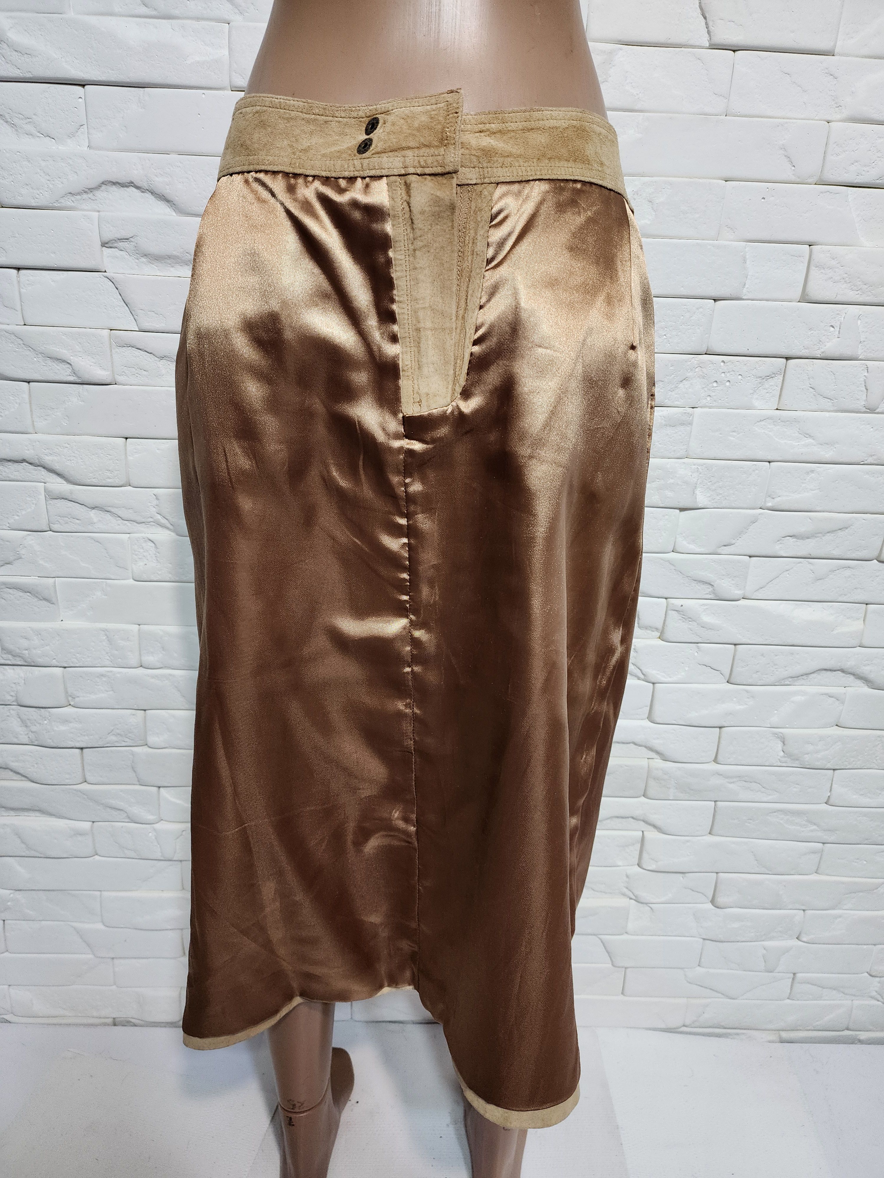 Other Brown Leather Skirt: Vintage 70s Style. Size 34" / US 12 / IT 48 - 9 Thumbnail