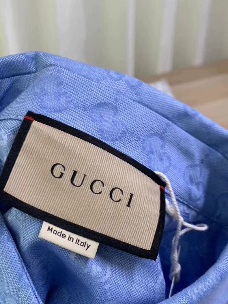 Gucci Gucci Short long-sleeved shirt with full print logo 2501-Ne Size US XXS / EU 40 - 5 Thumbnail