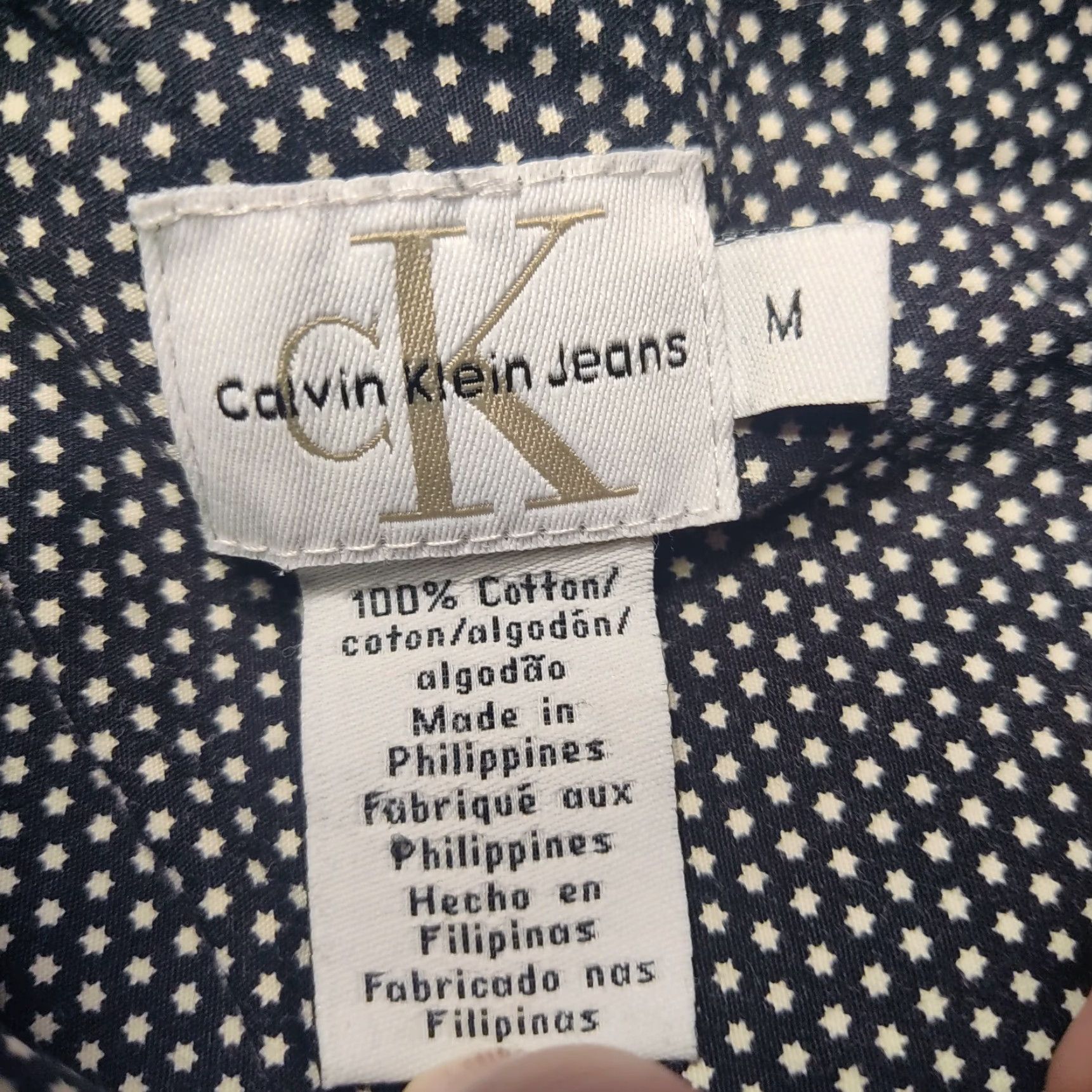Calvin Klein CALVIN KLEIN Men Medium Star-Dotted Pearl Snap Black Long Sleeve Button-Up Western Shirt Size US M / EU 48-50 / 2 - 4 Thumbnail