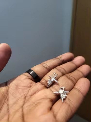 Jewelry Liquid Metal Cross Star Earrings Size ONE SIZE - 3 Thumbnail