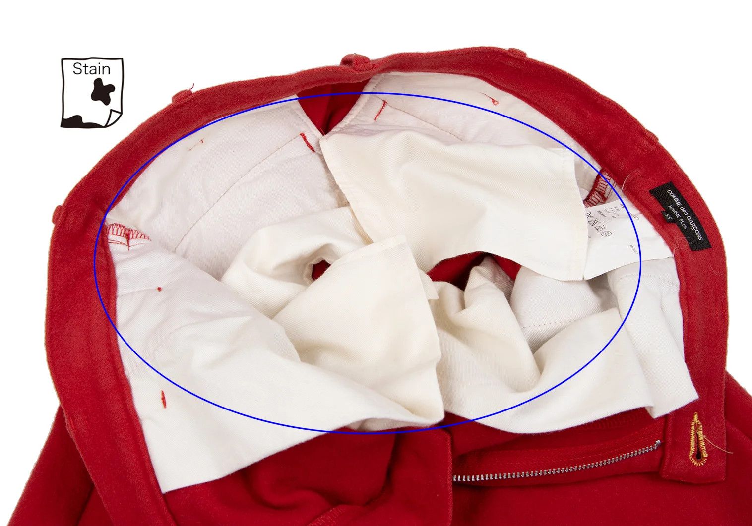 Comme des Garcons Homme Plus Wool Nylon Tapered Pants in Red, Size SS Size US 36 / EU 52 - 10 Thumbnail