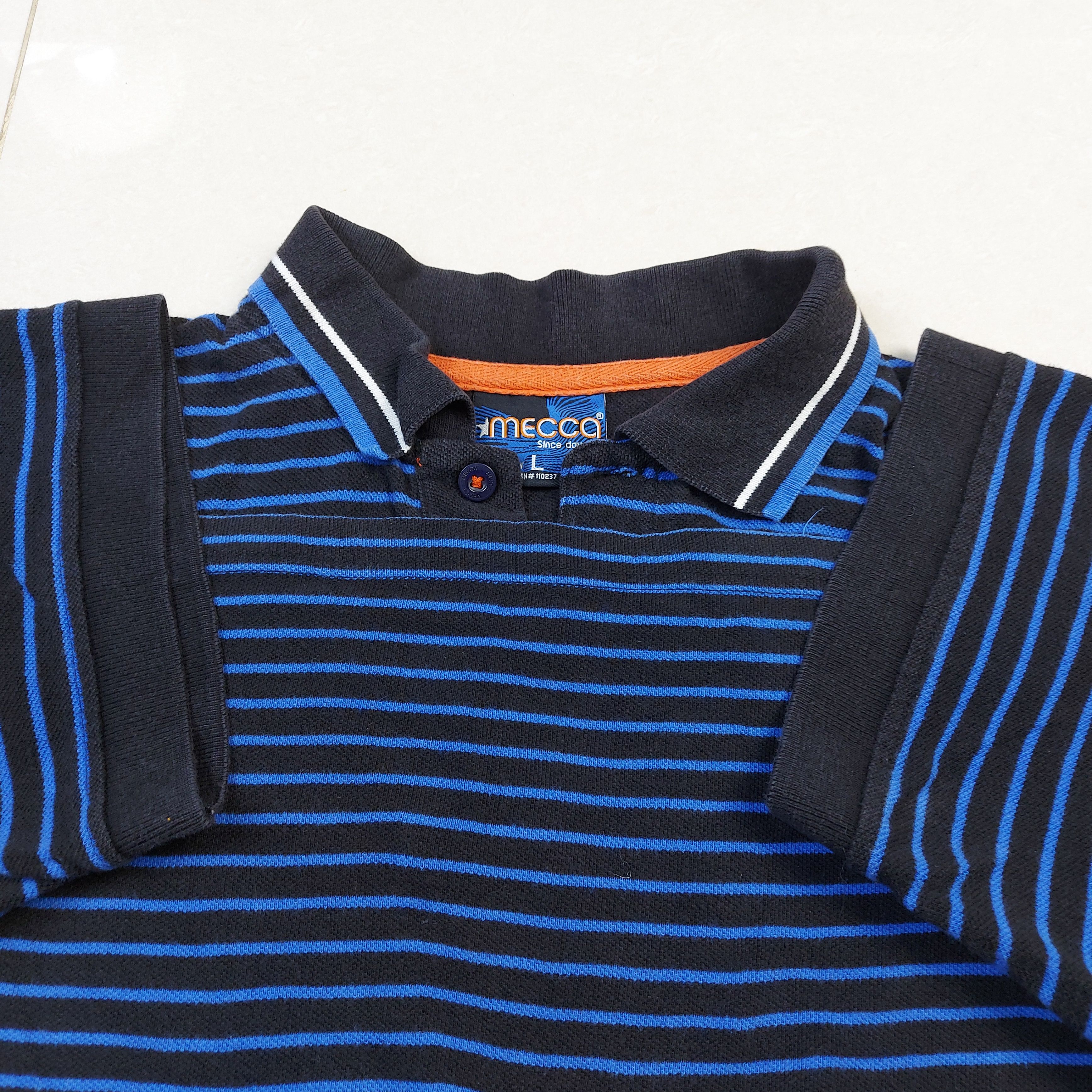 Mecca Vintage Y2K MECCA USA Striped Casual Knit Polo Shirt Size US L / EU 52-54 / 3 - 8 Thumbnail