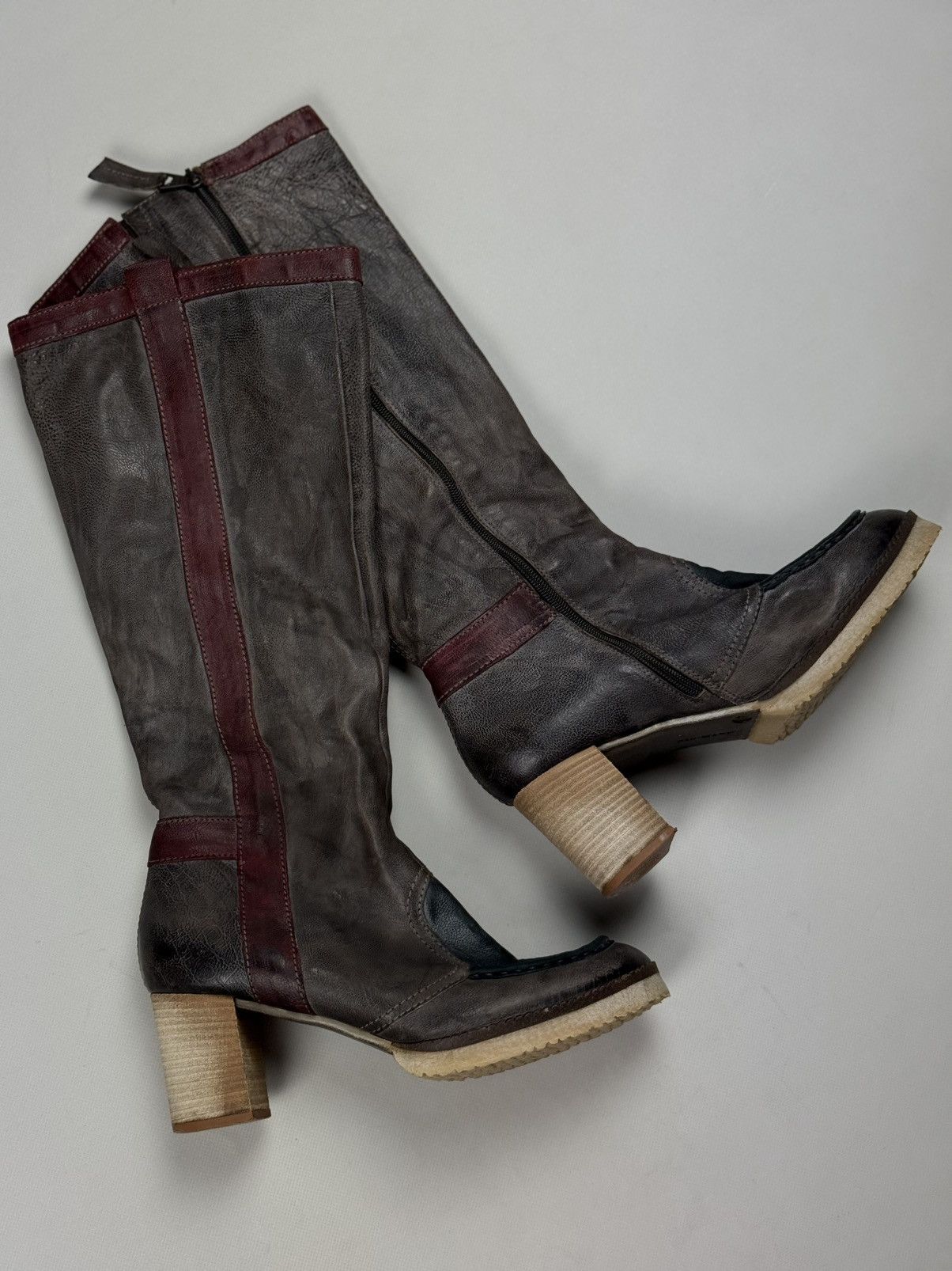 A.S.98 Airstep A.S. 98 VTG Avant-Garde Leather Over The Knee Boots Size US 11 / IT 41 - 6 Thumbnail