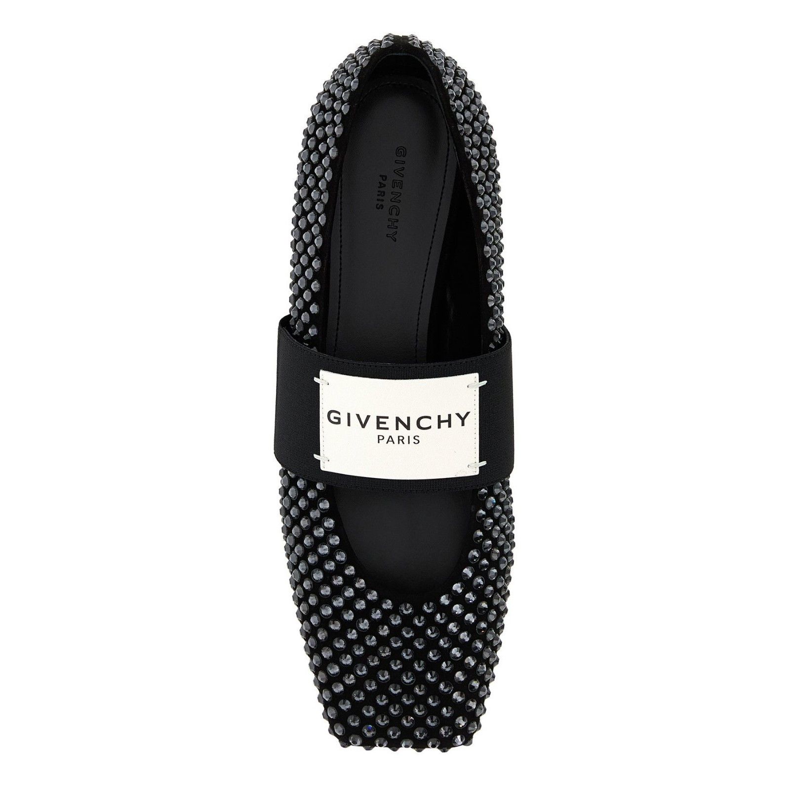 Givenchy GIVENCHY $1090 Black With Strass Sliced Square Ballerinas Ne Size US 6 / IT 36 - 2 Thumbnail