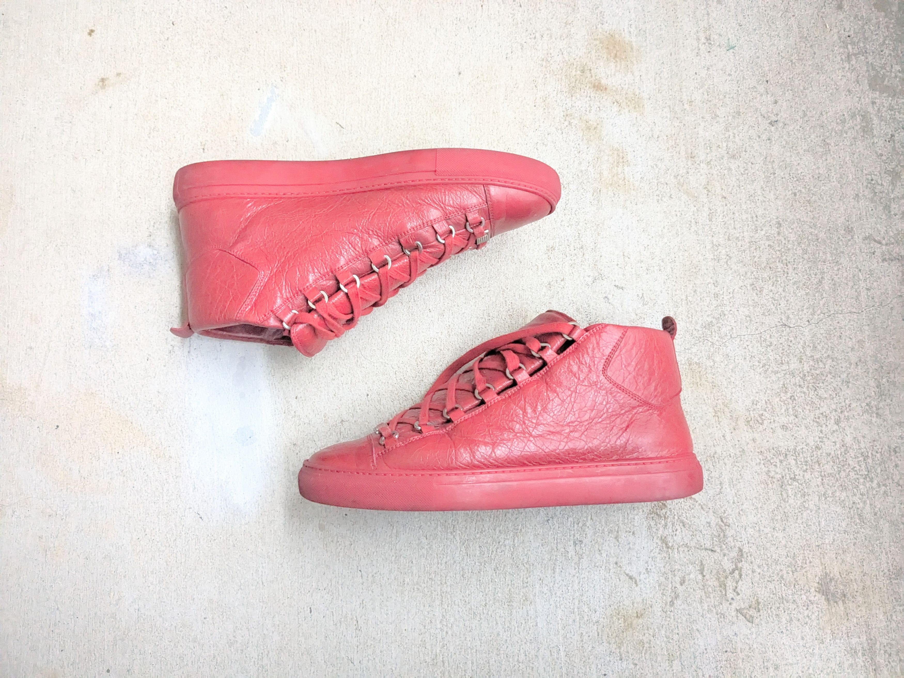 Balenciaga Balenciaga Arena Red 11 Leather High Tops Size US 11 / EU 44 - 1 Thumbnail