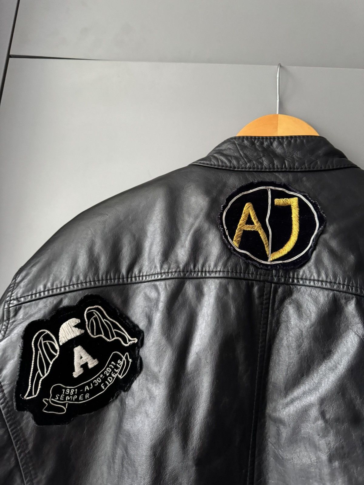 Armani Archived Armani Jeans Black Heavy Leather Bikers Jacket Size US XL / EU 56 / 4 - 11 Thumbnail