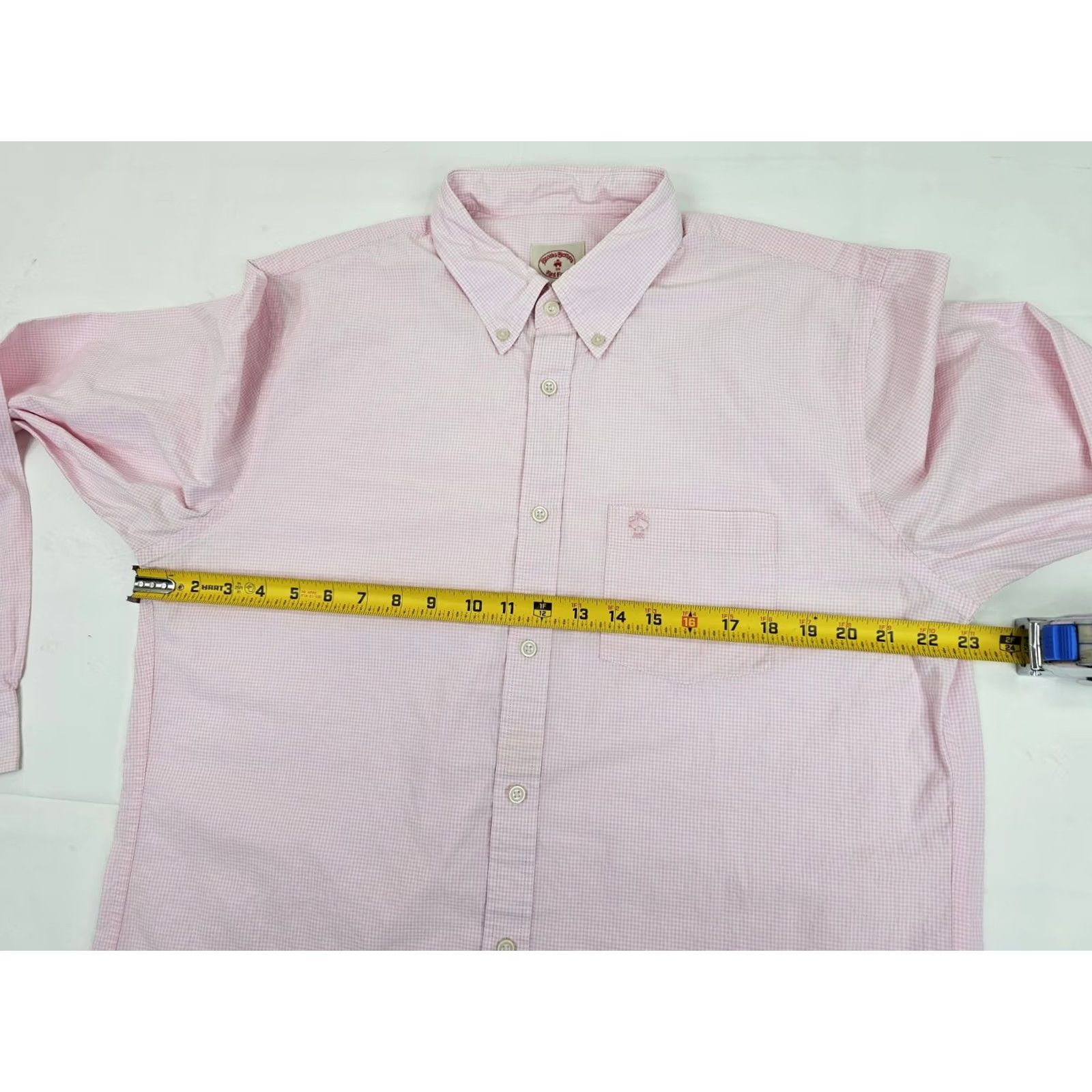Brooks Brothers BROOKS BROTHERS Red Fleece Button-Up Shirt Men XXL Pink & White Gingham Check Shirt Men 2XL Casual Long Sleeve Button-Front Cotton Regular Size US XXL / EU 58 / 5 - 3 Thumbnail