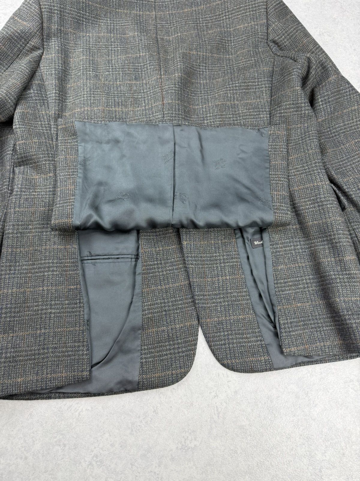 Burberry Burberry London Wool Cashmere Check Blazer Jacket Size 52 Size 42R - 14 Thumbnail