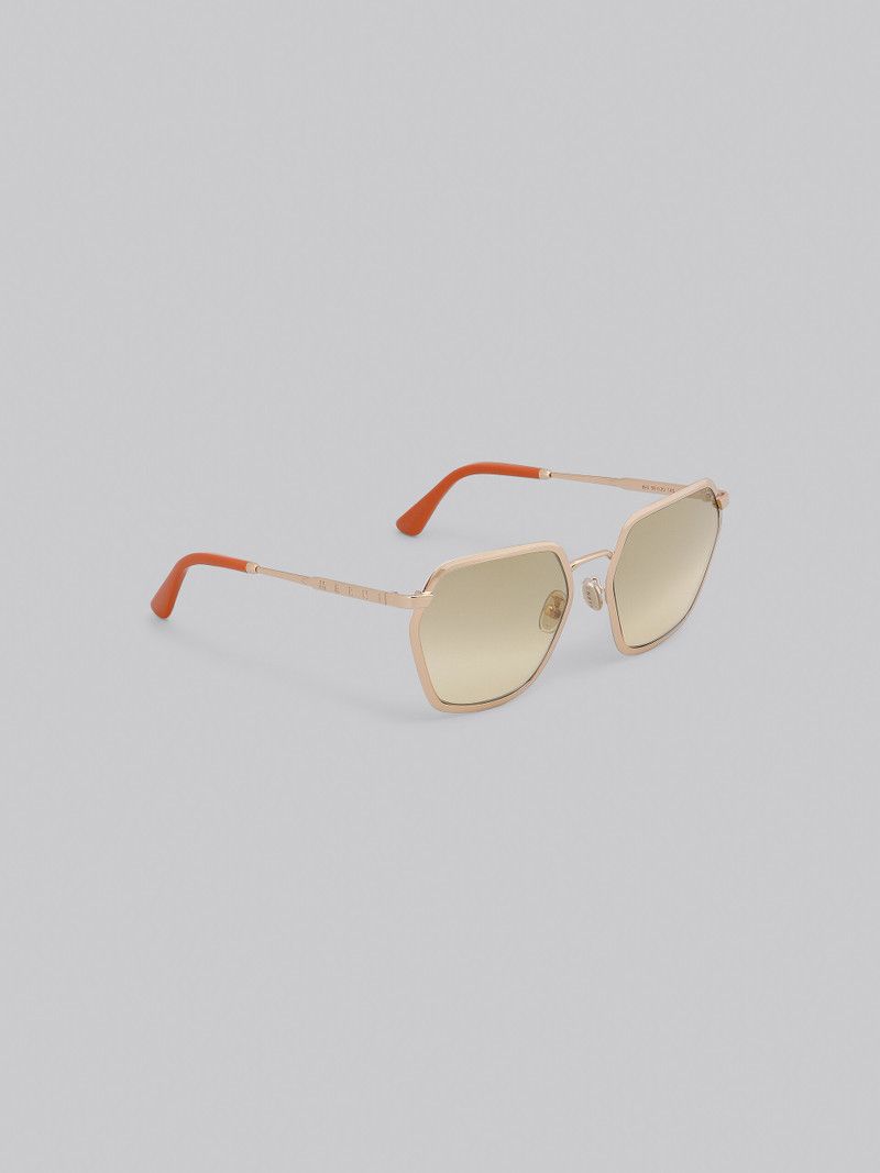Marni o1w1db11125 Size :OS /Geometric-Frame Sunglasses in Brown Size ONE SIZE - 1 Thumbnail