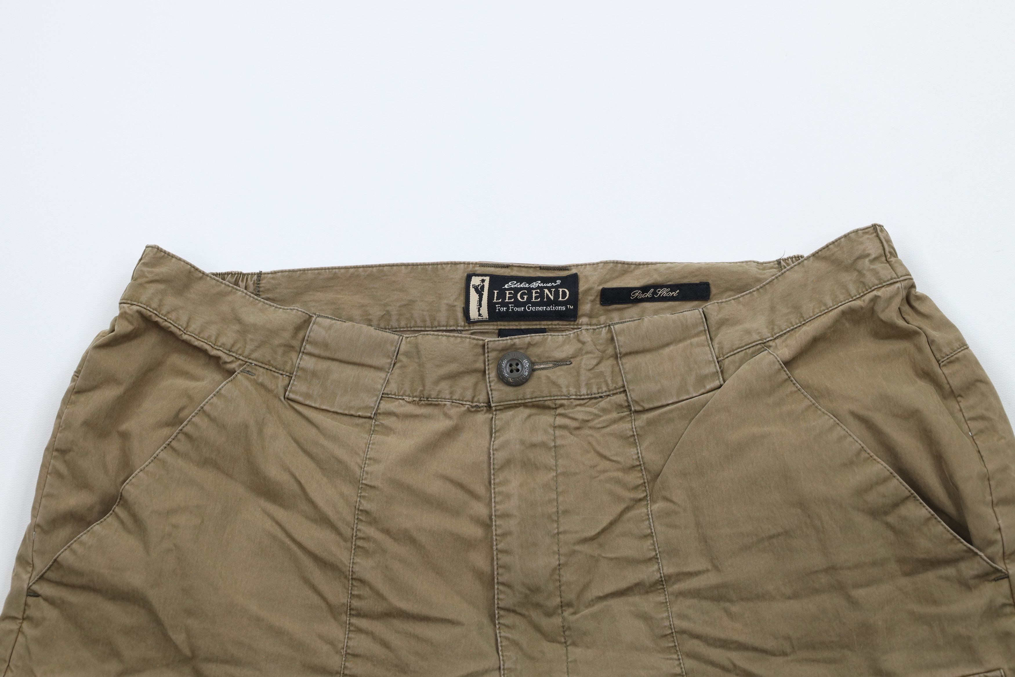 Eddie Bauer × Vintage Vintage 90s Y2K Eddie Bauer Packable Hiking Cargo Shorts Size US 36 / EU 52 - 2 Thumbnail