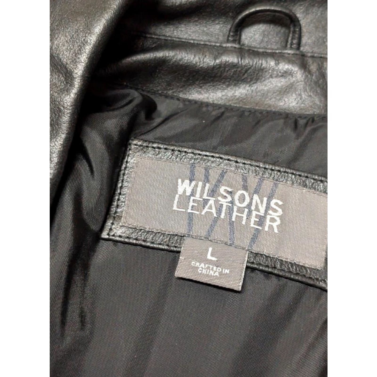 Vintage VINTAGE Wilsons Leather Jacket Men L Black Leather Motorcycle Jacket 1990s Loose stiff cowhide Size L Mens Size US L / EU 52-54 / 3 - 5 Thumbnail