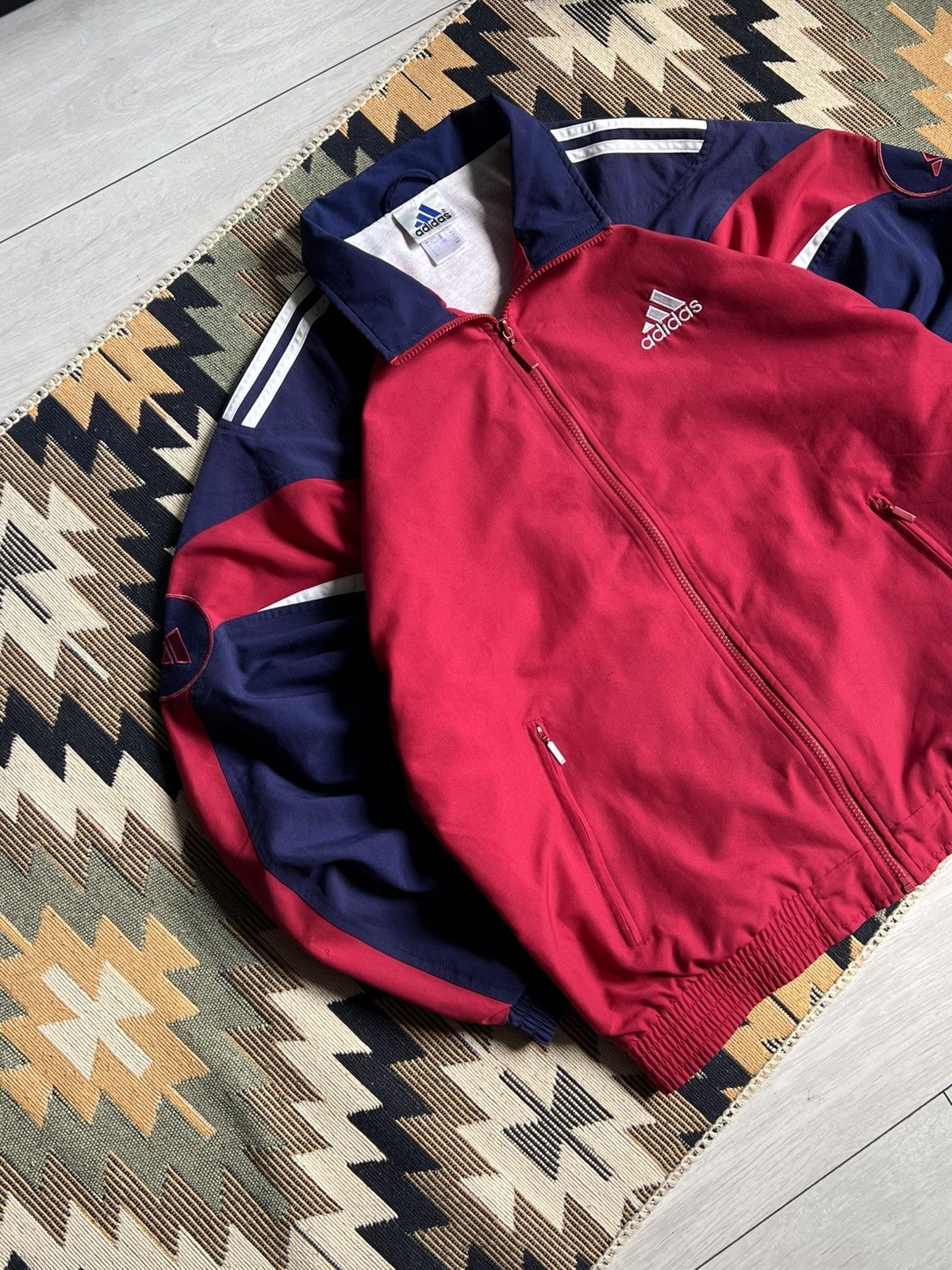Adidas Vintage Adidas 3 Stripes Nylon Jacket Size US M / EU 48-50 / 2 - 2 Thumbnail