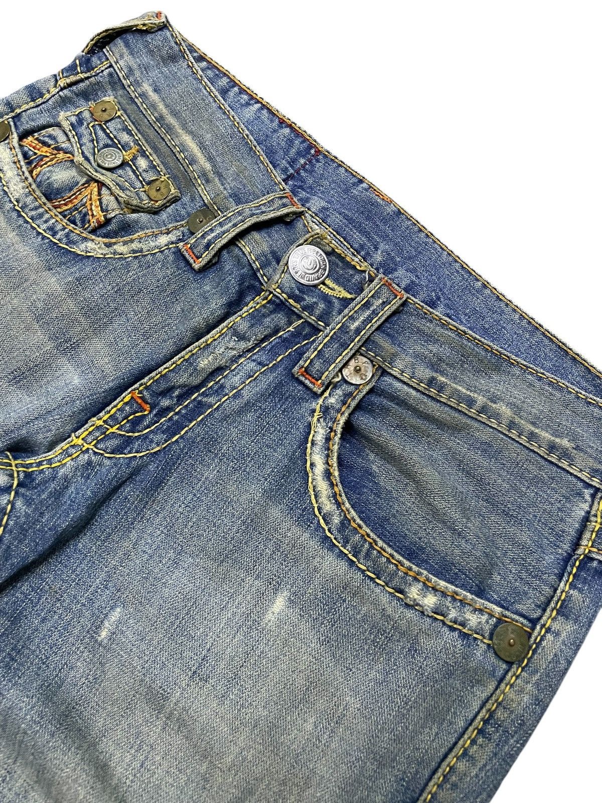 Hysteric Glamour × True Religion True Religion Rainbow Joey Heavy Stitched Distressed Jeans Size US 32 / EU 48 - 10 Thumbnail