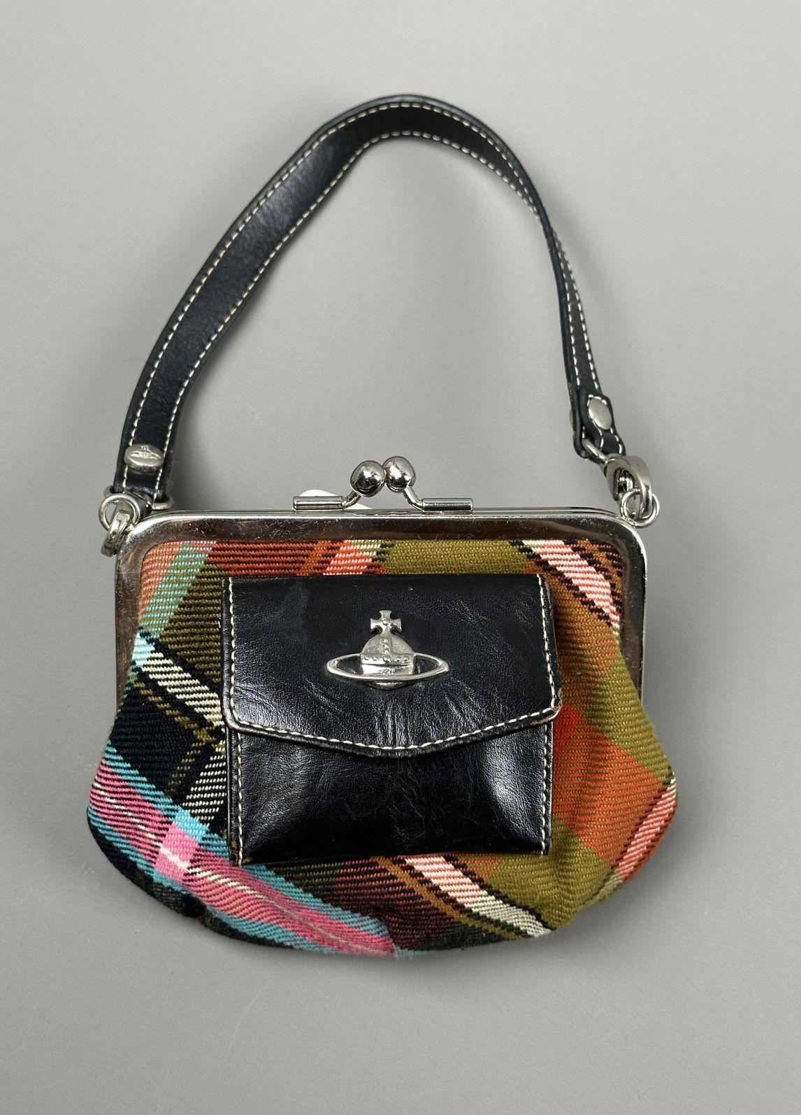 Vivienne Westwood Vivienne Westwood - Orb Logo Tartan Granny Clasp Purse Bag Size ONE SIZE - 1 Thumbnail